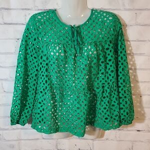 J.Crew Tiered Eyelet Top